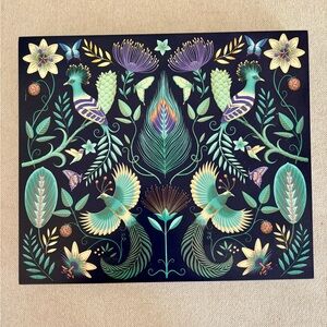 Gorgeous peacock, metallic tin box